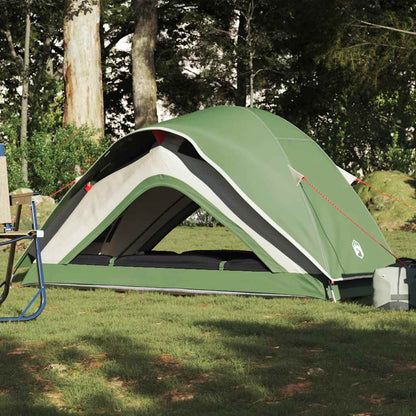 Detail van de vidaXL 1-persoons tent in groen, met waterdicht ontwerp en opzetstructuur.