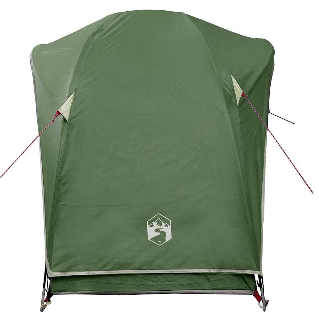 Detail van de groene vidaXL tent met waterdicht ontwerp en opzetlijnen.
