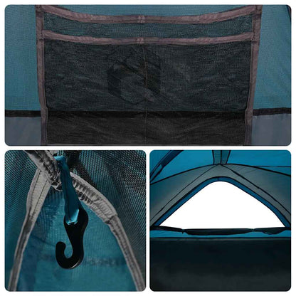 Detail van het interieur van de vidaXL 1-persoons tent met opbergnetten en haak.