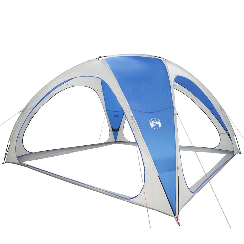 Detail van de vidaXL partytent in azuurblauw, met een open ontwerp en ventilatie.