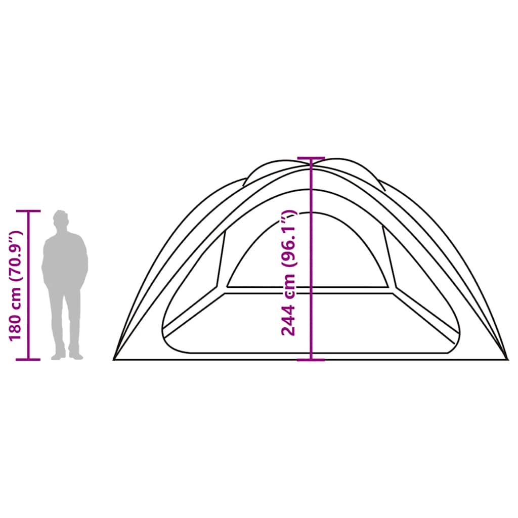 Afmetingen van de vidaXL waterdichte partytent, met hoogte en breedte aangegeven.