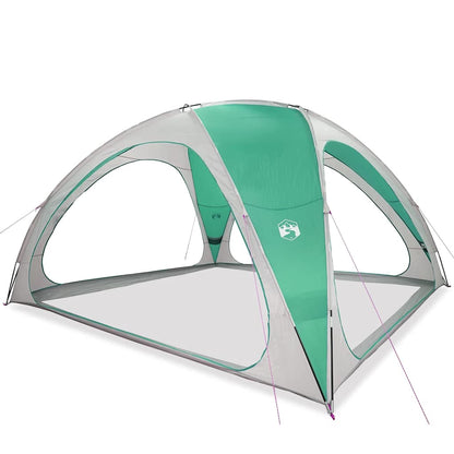 Detail van de zeegroen vidaXL partytent met open zijwanden en lichtgewicht ontwerp.