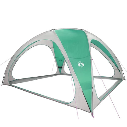 Detail van de zeegroene vidaXL partytent met open zijwanden en waterdicht ontwerp.