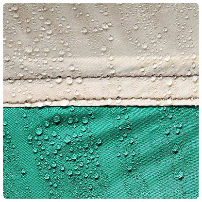 Detail van het waterdichte zeegroen doek van de vidaXL partytent met druppels.