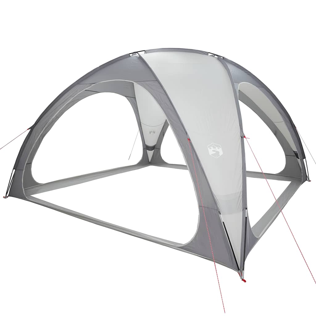 Detail van de grijze vidaXL partytent met waterdichte constructie en luchtige zijpanelen.