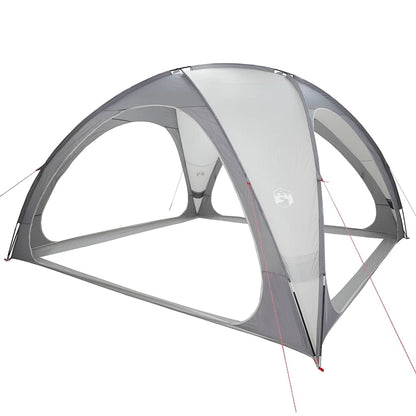 Detail van de grijze vidaXL partytent met waterdichte constructie en luchtige zijpanelen.