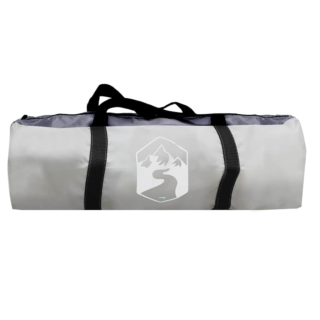 Grijze vidaXL partytent in opbergtas met handvatten, zijaanzicht.