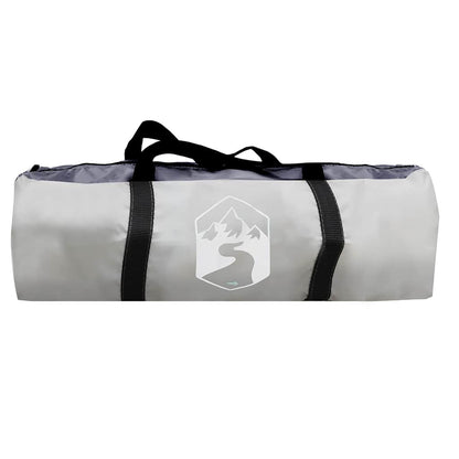Grijze vidaXL partytent in opbergtas met handvatten, zijaanzicht.