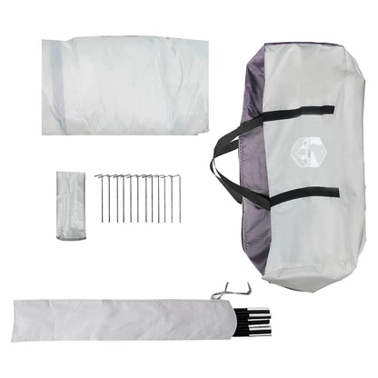 Grijze vidaXL partytent met opbergtas, haringen en stokken voor eenvoudige opzet.
