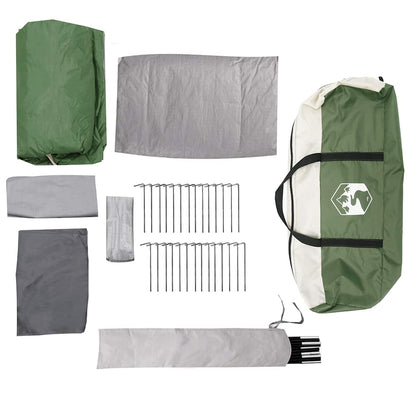 Detail van de accessoires van de vidaXL tunneltent, inclusief haringen en draagtas.