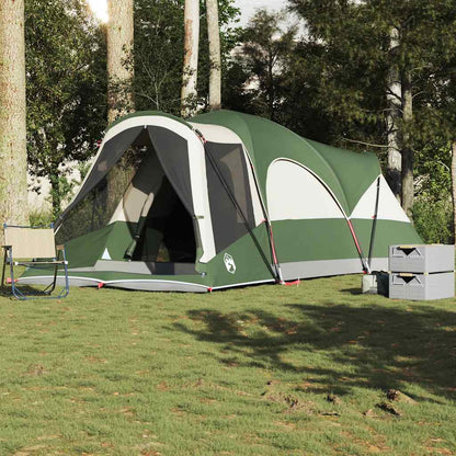 vidaXL tunneltent 8-persoons in groen, waterdicht ontwerp met ruime ingang en ventilatie.