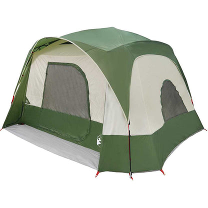 Detail van de vidaXL 6-persoons tent in groen met zijaanzicht en ventilatierooster.
