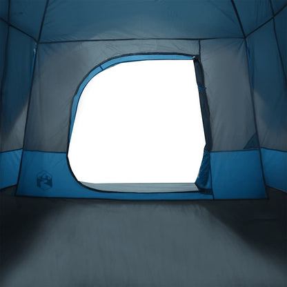 Detail van de ingang van de vidaXL 6-persoons tent in blauw met een ruime opening.