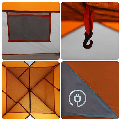 Detail van het interieur van de vidaXL gezinstent met een haak en ventilatierooster.