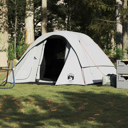Detail van de vidaXL 6-persoons tentcabine in een groene omgeving met open ingang.
