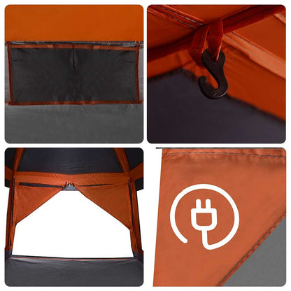 Detail van de vidaXL gezinstent met waterdichte rits en ventilatierooster.