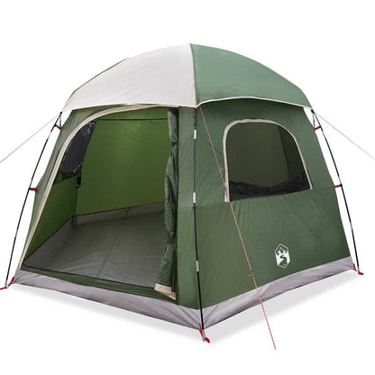 Detail van de vidaXL Iglo familietent in groen, met open ingang en ruime binnenruimte.