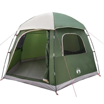 Detail van de vidaXL Iglo familietent in groen, met open ingang en ruime binnenruimte.