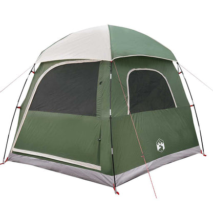 Detail van de groene vidaXL Familietent Iglo met waterdichte zijwanden en ventilatieramen.