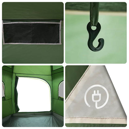 Detail van de binnenkant van de vidaXL Familietent met ventilatierooster en haakje.
