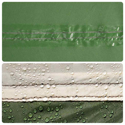 Detail van de waterdichte naden van de vidaXL Familietent in groen.