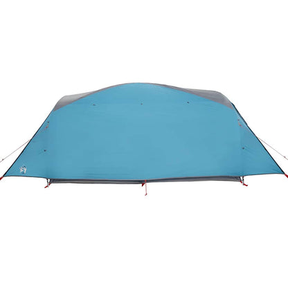 Zijaanzicht van de vidaXL Tunneltent, waterdicht en blauw, met een gestroomlijnde vorm.
