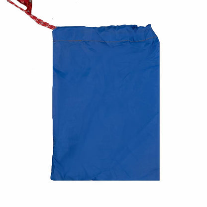 Detail van de azuurblauwe waterdichte strandtent vidaXL met trekkoordsluiting.