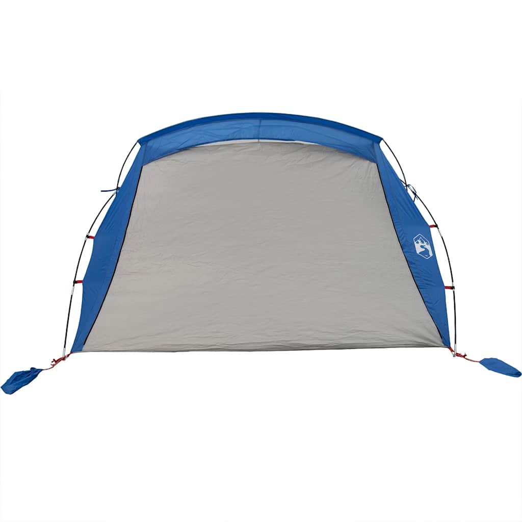 Detail van de azuurblauwe vidaXL strandtent met waterdichte voorkant en gaas zijwanden.