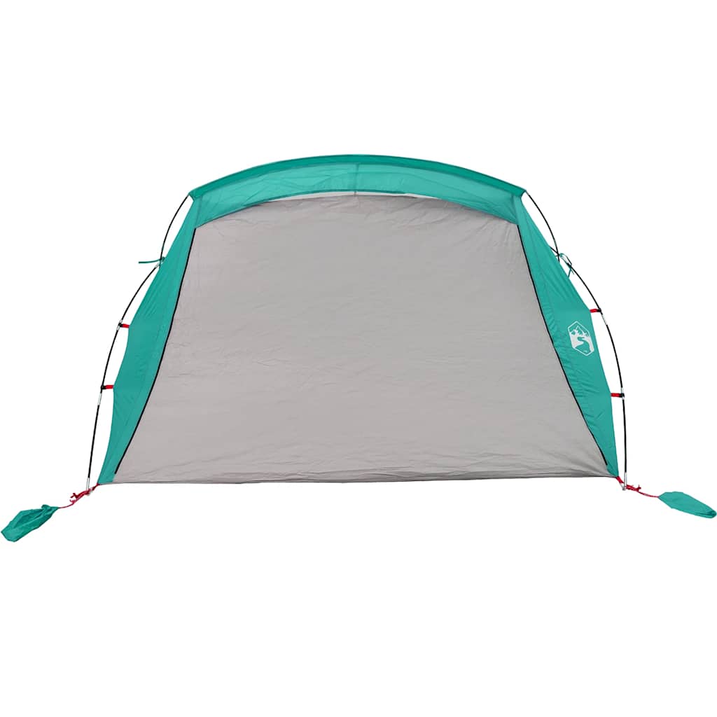 Detail van de zeegroene vidaXL strandtent met waterdichte voorkant en stevige bevestigingen.