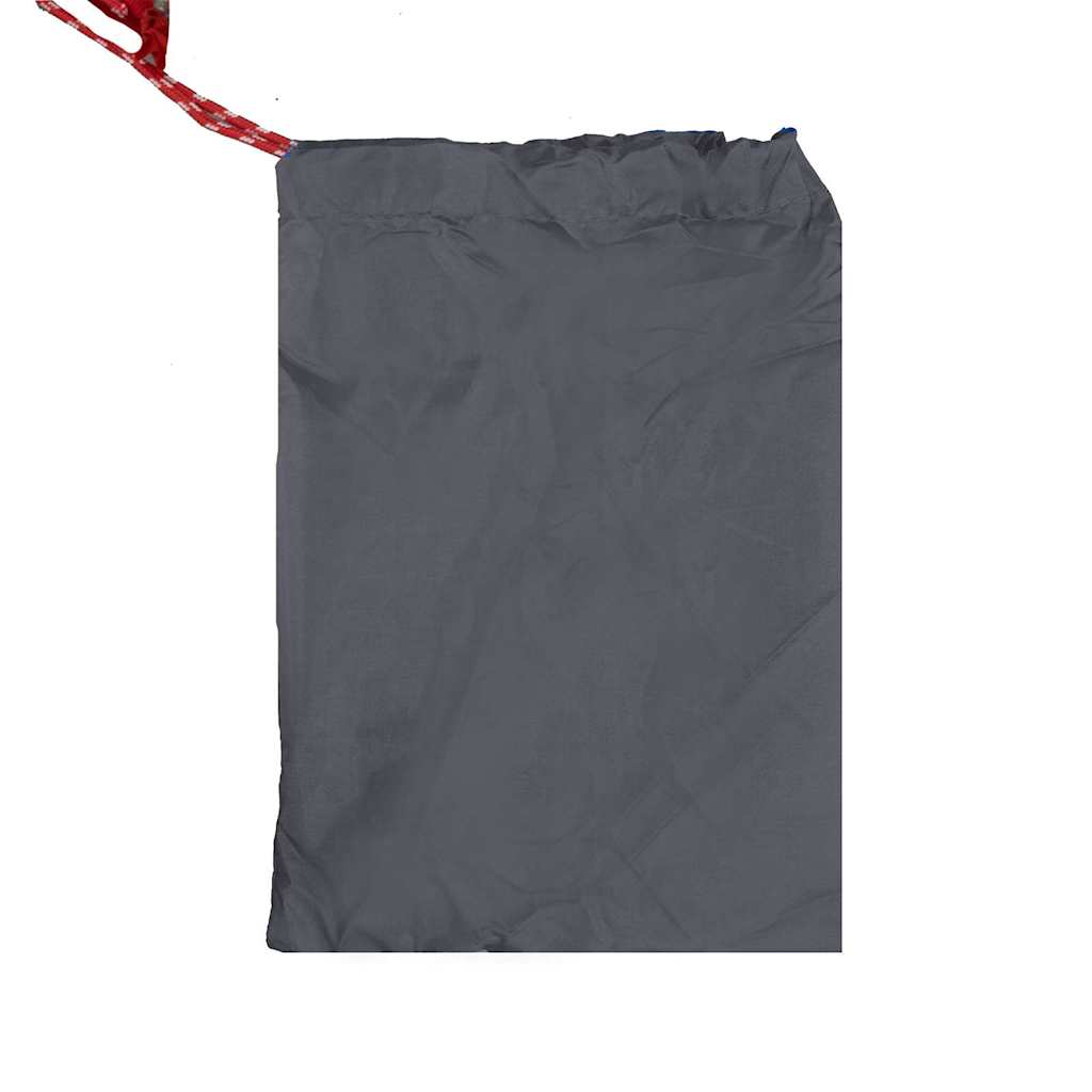 Grijze opbergtas van de vidaXL strandtent met rode trekkoord.