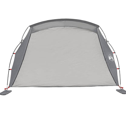 Zijaanzicht van de grijze vidaXL strandtent met waterdichte coating.