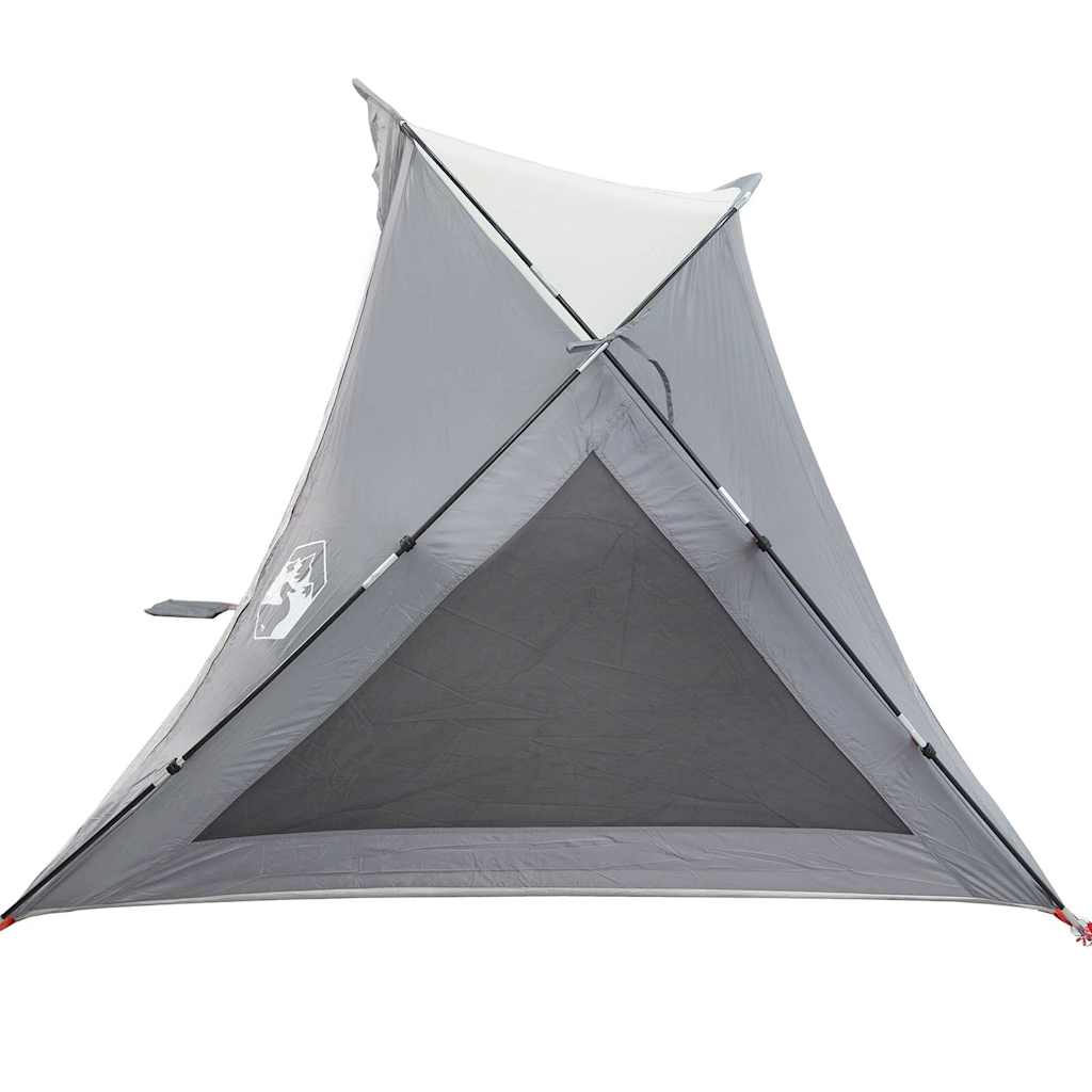 Zijaanzicht van de vidaXL 2-persoons waterdichte strandtent met gaaswand.