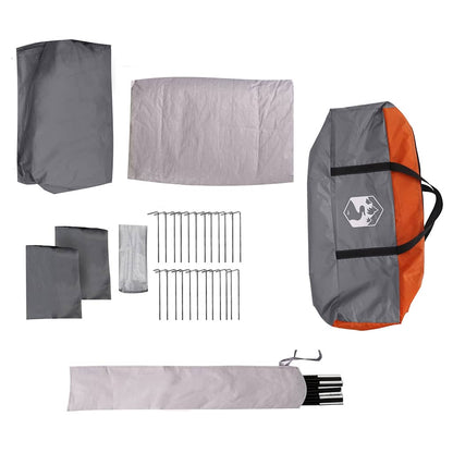Accessoires voor de vidaXL Familietent, inclusief haringen en opbergtas.