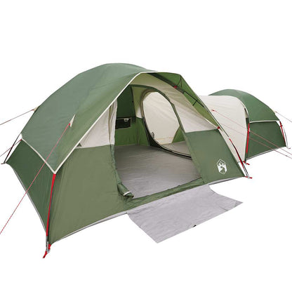 Detail van de vidaXL 5-persoons tent in groen, met open ingang en ruime binnenruimte.