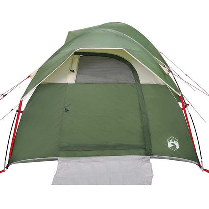 Detail van de groene vidaXL tent met open ingang en ventilatieroosters.