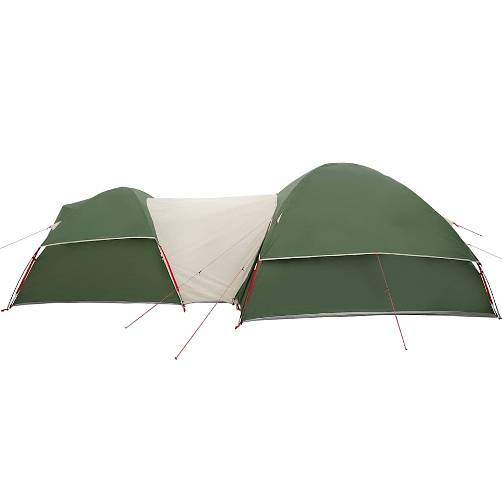 Detail van de vidaXL 5-persoons tent in groen, zijaanzicht met opzetstructuur.