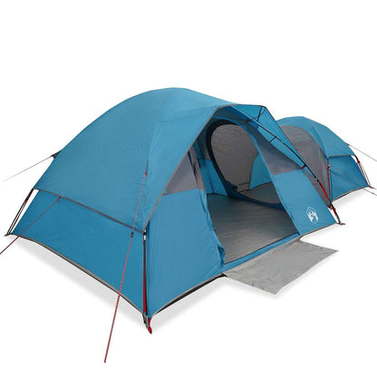 Detail van de vidaXL 5-persoons tent in blauw, met open ingang en ruime binnenruimte.