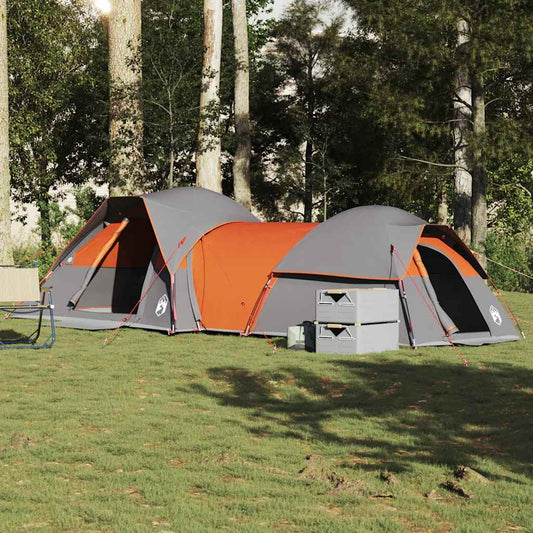 VidaXL 5-persoons tent in grijs en oranje, waterdicht en ideaal voor kamperen.