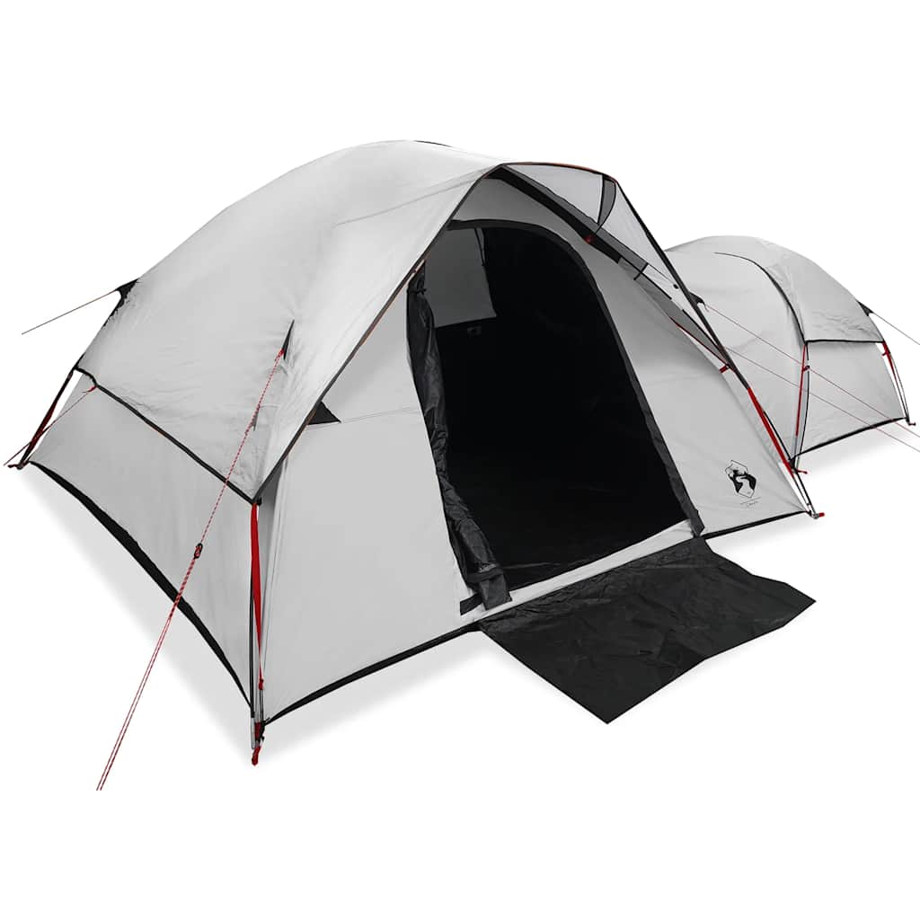 Zijaanzicht van de vidaXL 5-persoons tent met verduisterend doek en entree.