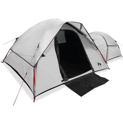 Zijaanzicht van de vidaXL 5-persoons tent met verduisterend doek en entree.