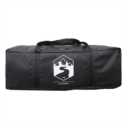 Zwarte opbergtas voor vidaXL 5-persoons tent met logo en handvatten.