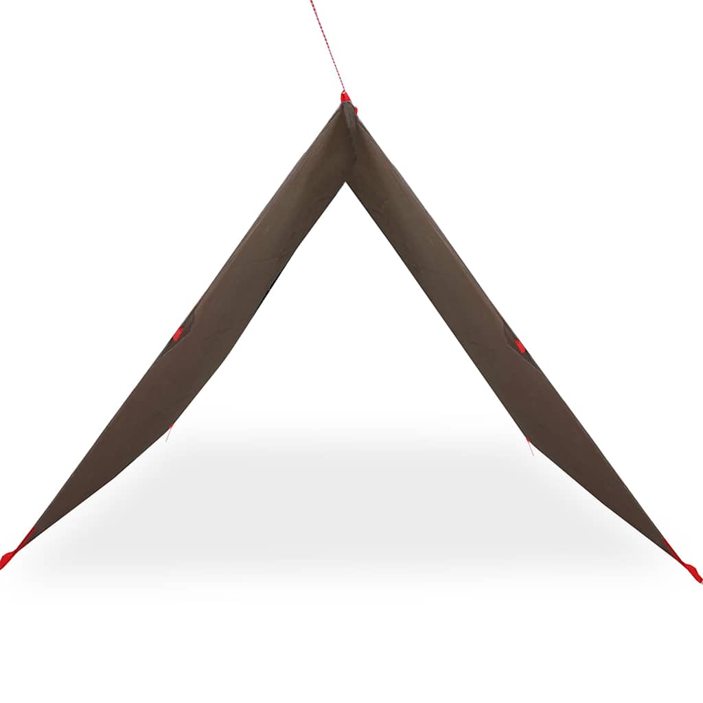 Detail van de vidaXL kampeerluifel in bruin, zijaanzicht met scherpe hoeken.
