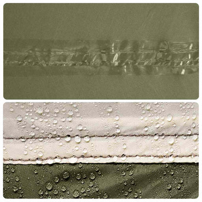 Detail van de waterdichte stof van de vidaXL kampeerluifel met druppels.