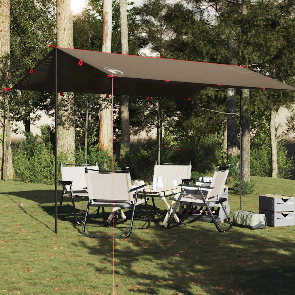 Kampeerluifel vidaXL waterdicht 406x306 cm bruin - afbeelding 3