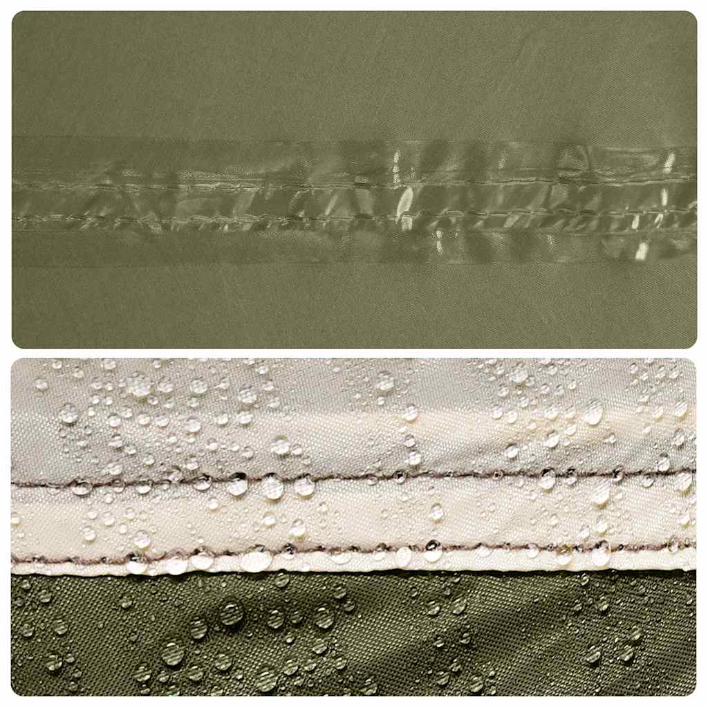 Detail van het waterdichte taftmateriaal van de vidaXL kampeerluifel in olijfgroen.