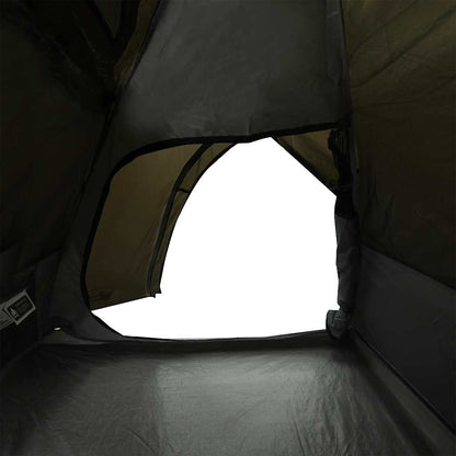 Detail van de open ingang van de vidaXL koepeltent met gaas voor ventilatie.
