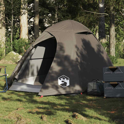 Koepeltent vidaXL voor 2 personen, bruin, waterdicht en ideaal voor kampeervakanties.