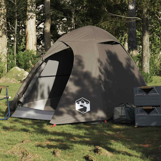 Koepeltent vidaXL voor 2 personen, bruin, waterdicht en ideaal voor kampeervakanties.