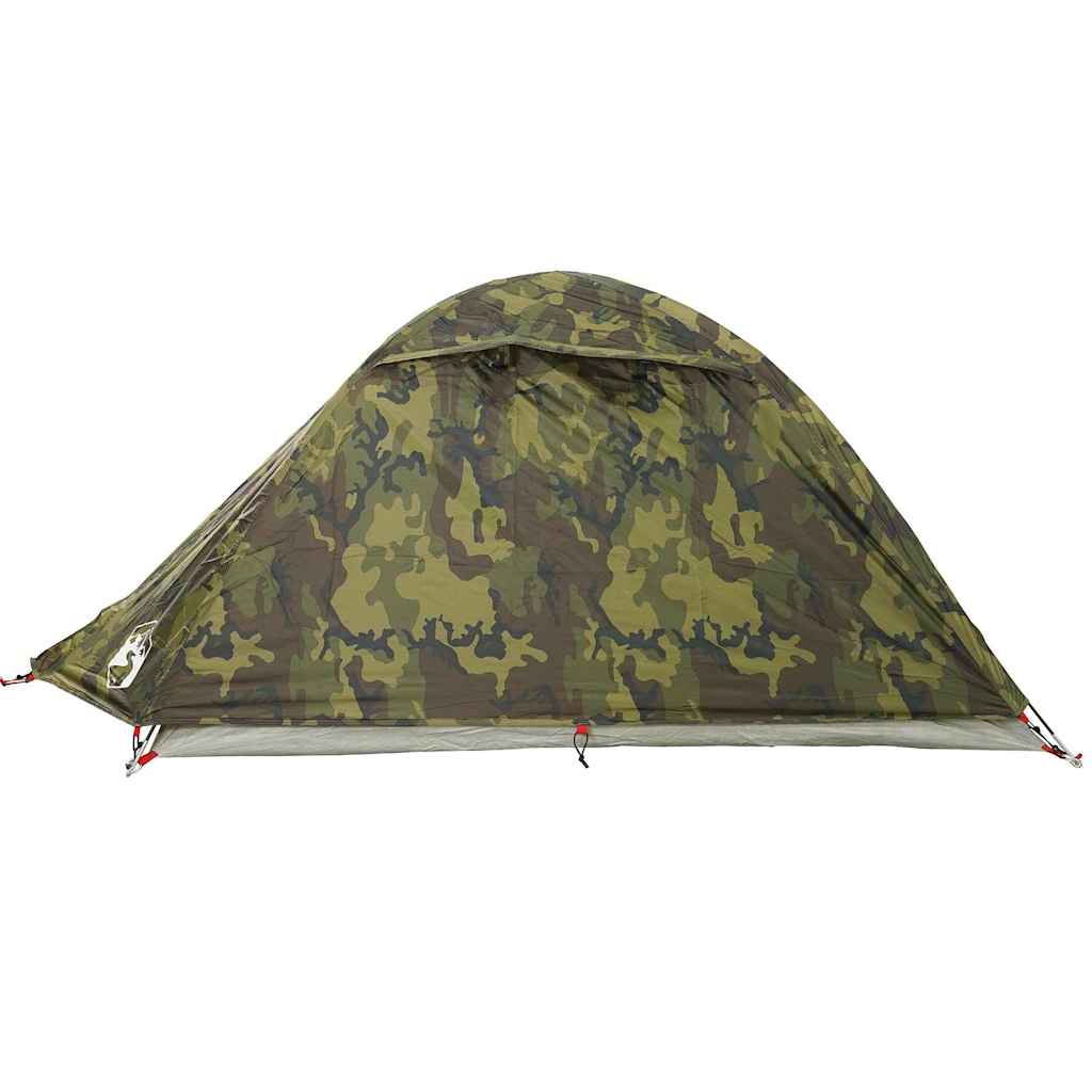 Zijaanzicht van de vidaXL 2-persoons koepeltent in camouflagekleur.