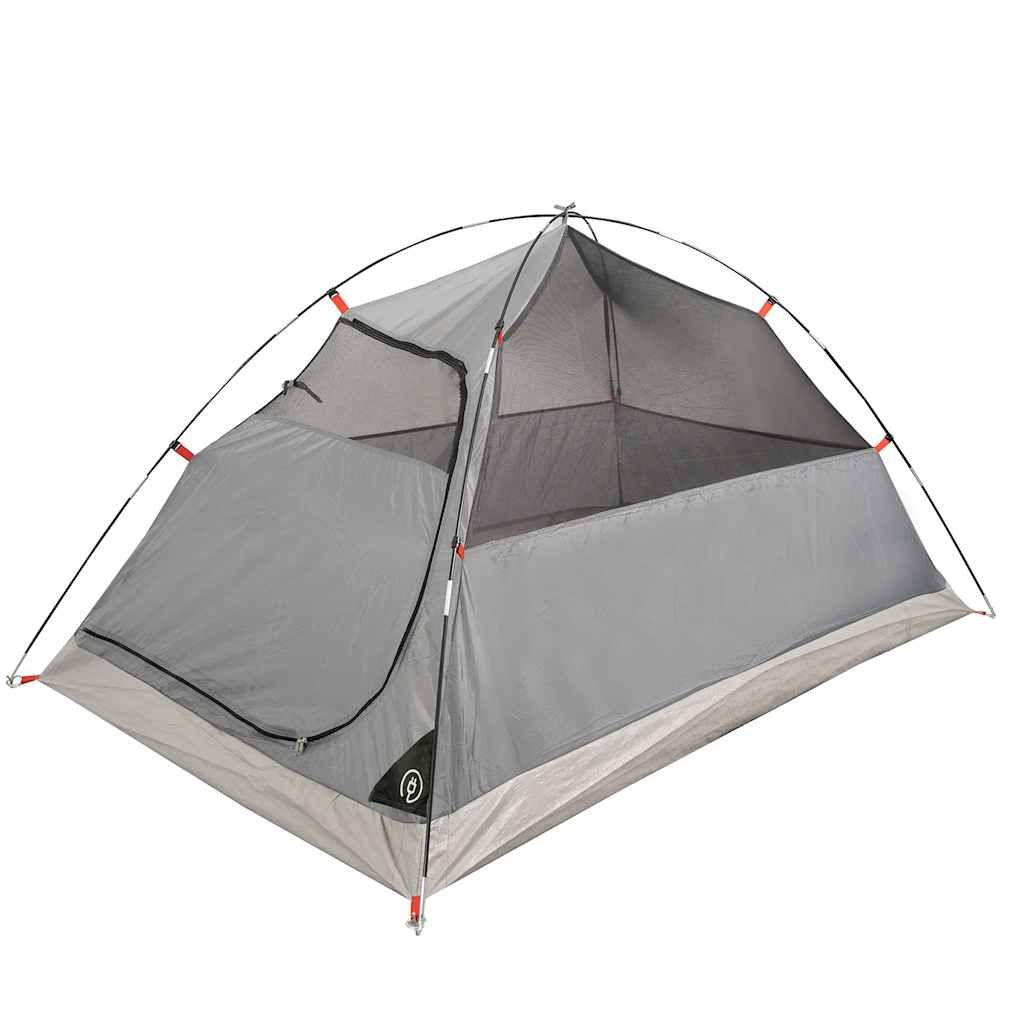 Detail van de vidaXL koepeltent met waterdichte grijze buitenzijde en ventilatieroosters.